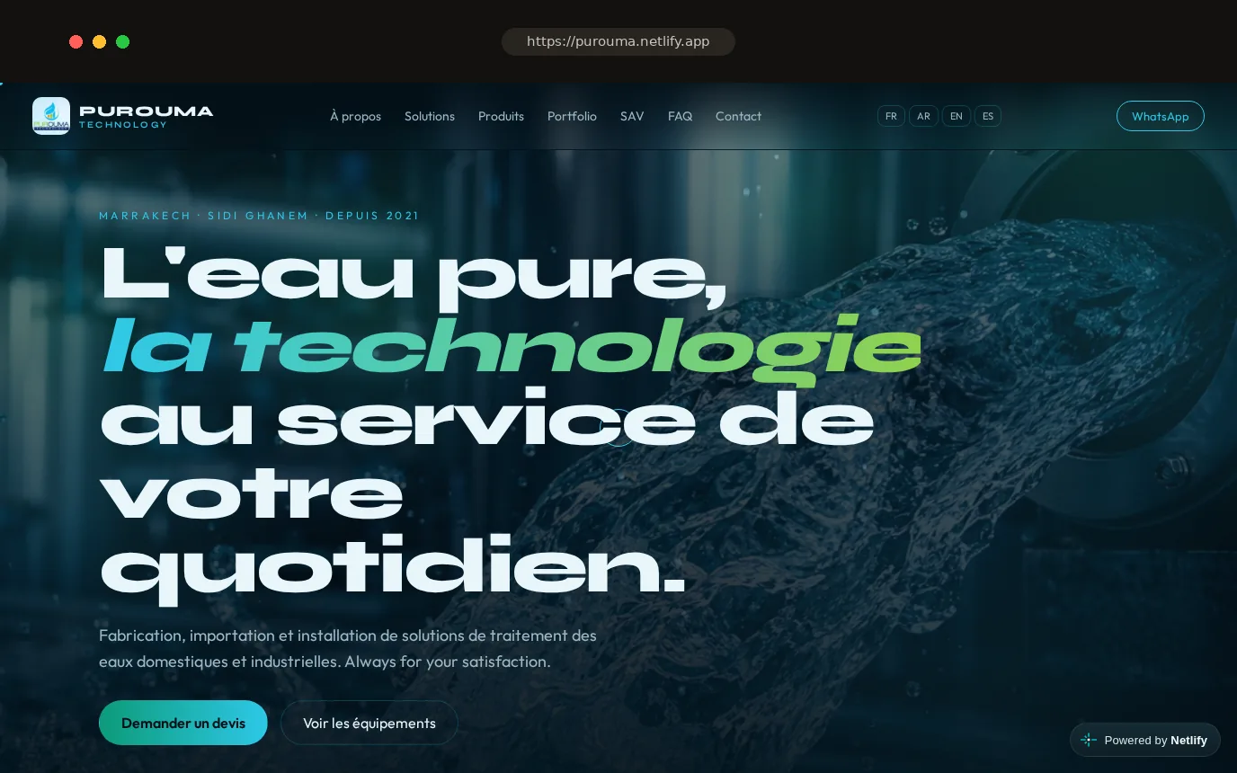 Site réel — Purouma Technology