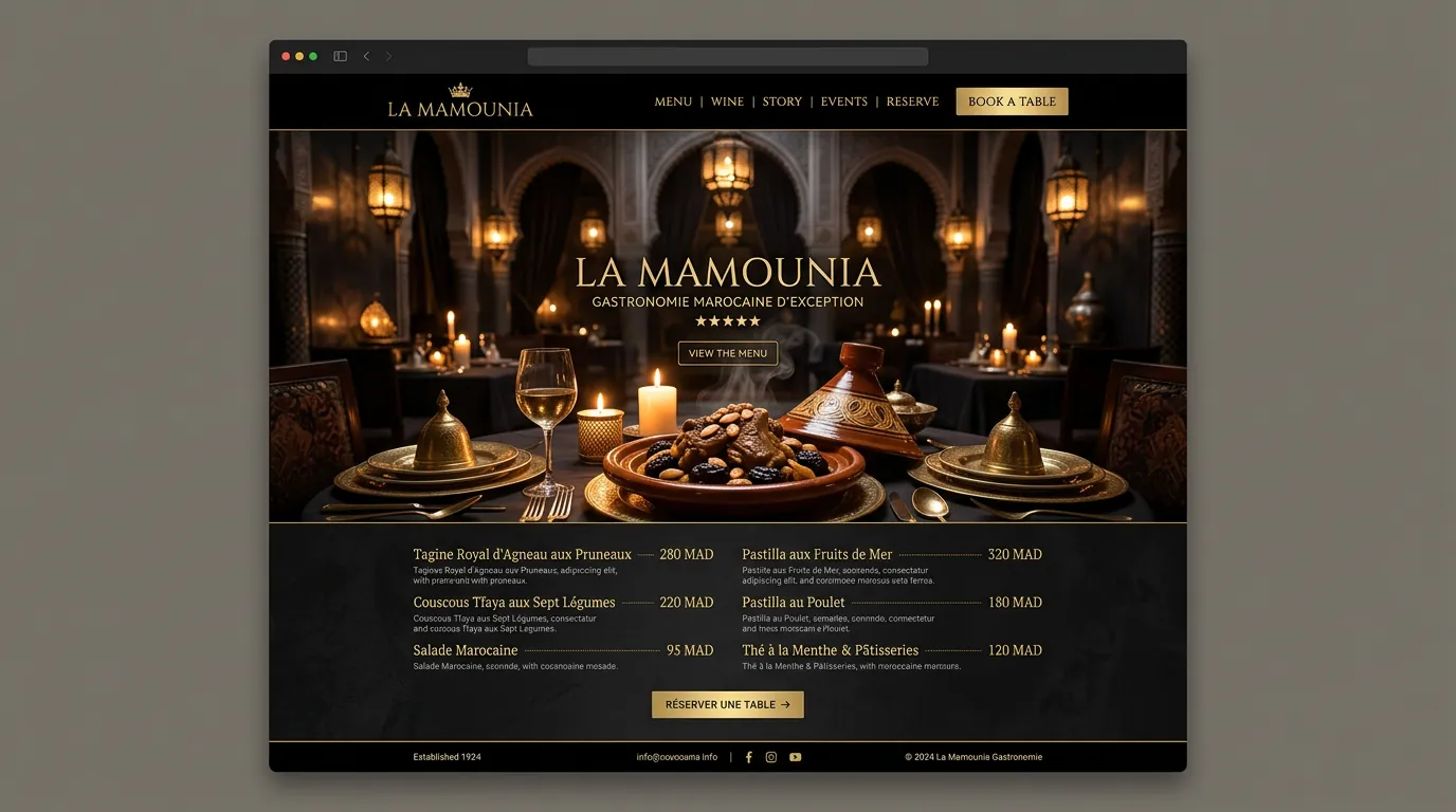 Maquette démo — Le Jardin Ménara Restaurant
