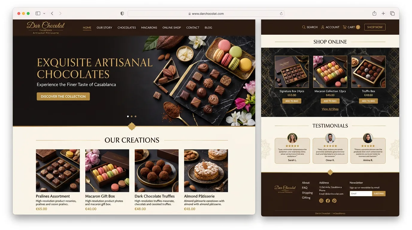 Maquette démo — Dar Chocolat
