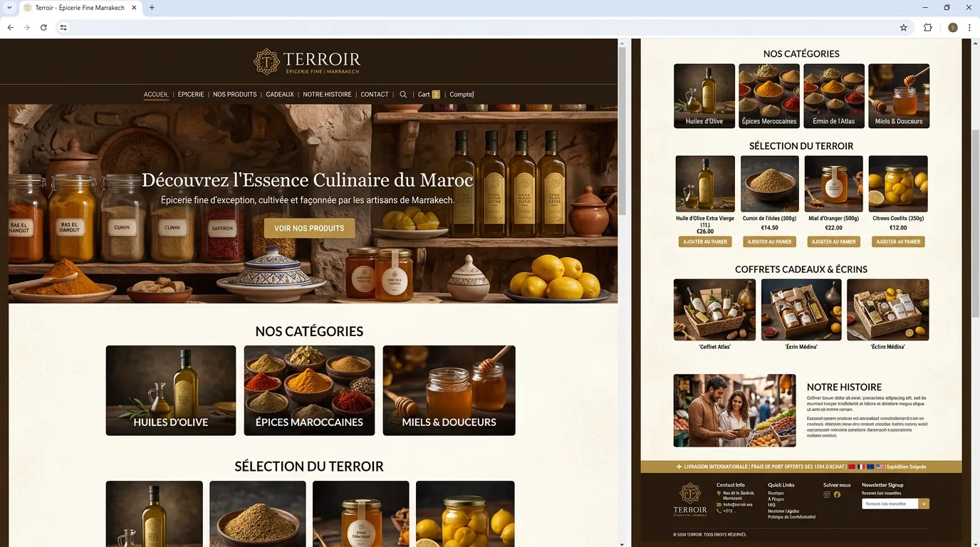 Maquette démo — Terroir Épicerie Fine
