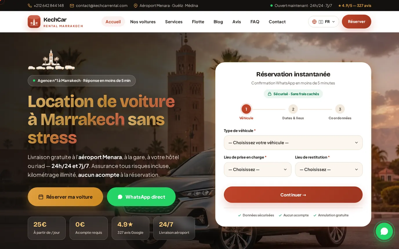 KechCar Rental — version ordinateur